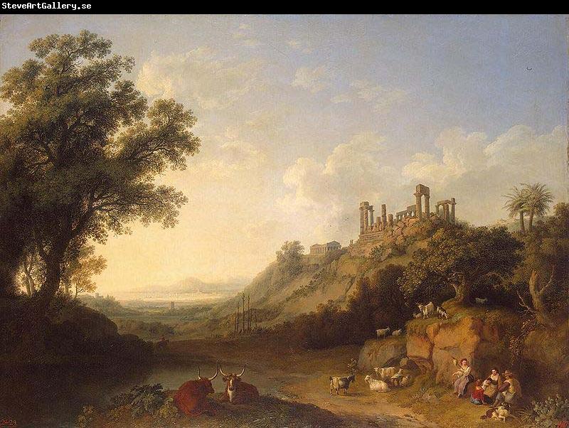 Jacob Philipp Hackert Landschaft mit Tempelruinen auf Sizilien